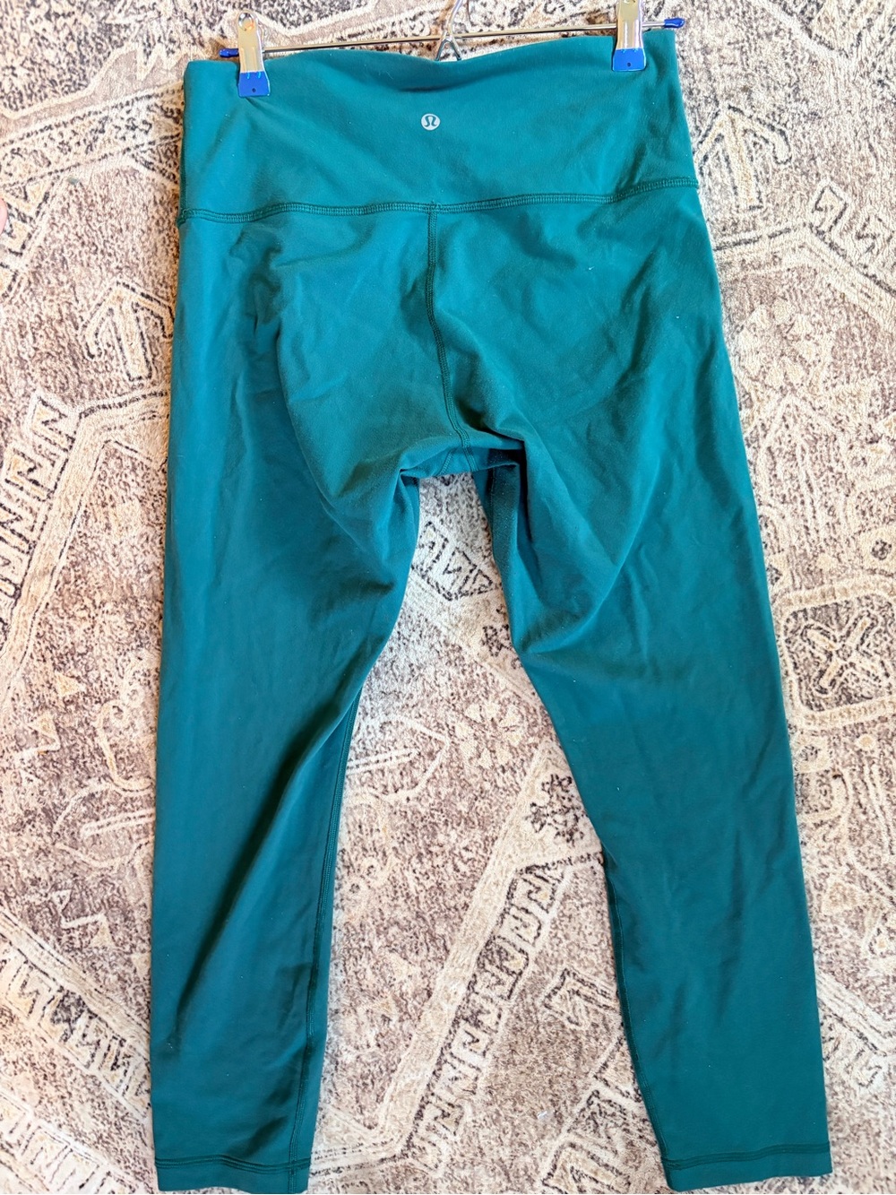 lululemon athletica women teal leggings - 7/8 length